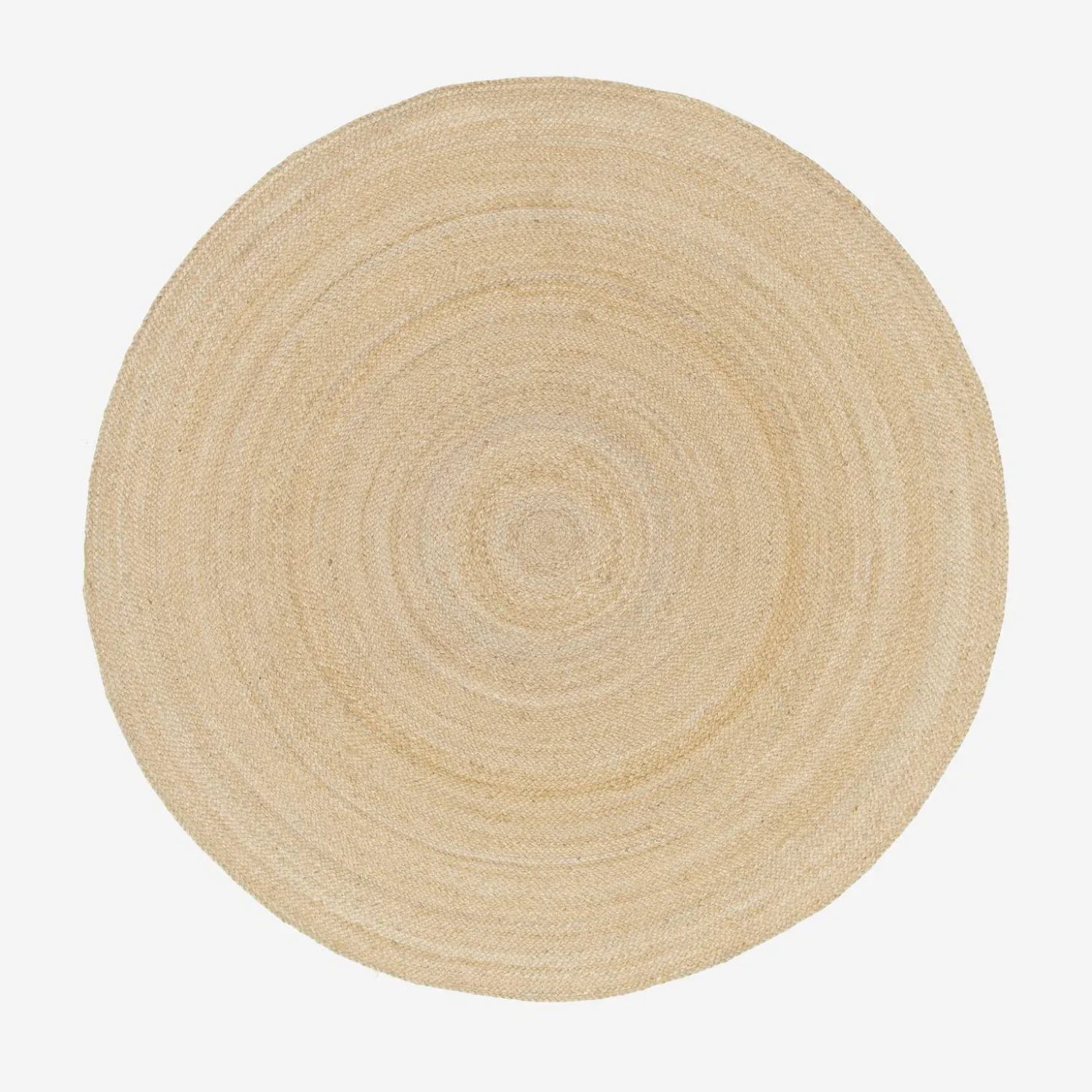 Round jute indoor rug, natural