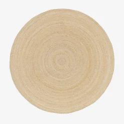 Round jute indoor rug, natural