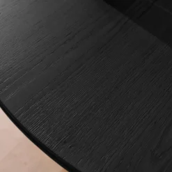 Round rubberwood dining table and oak veneer 4 seats