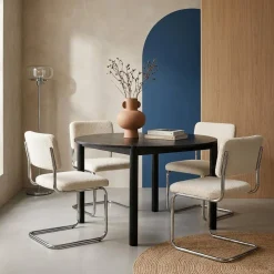 Round rubberwood dining table Ø120cm seats 4