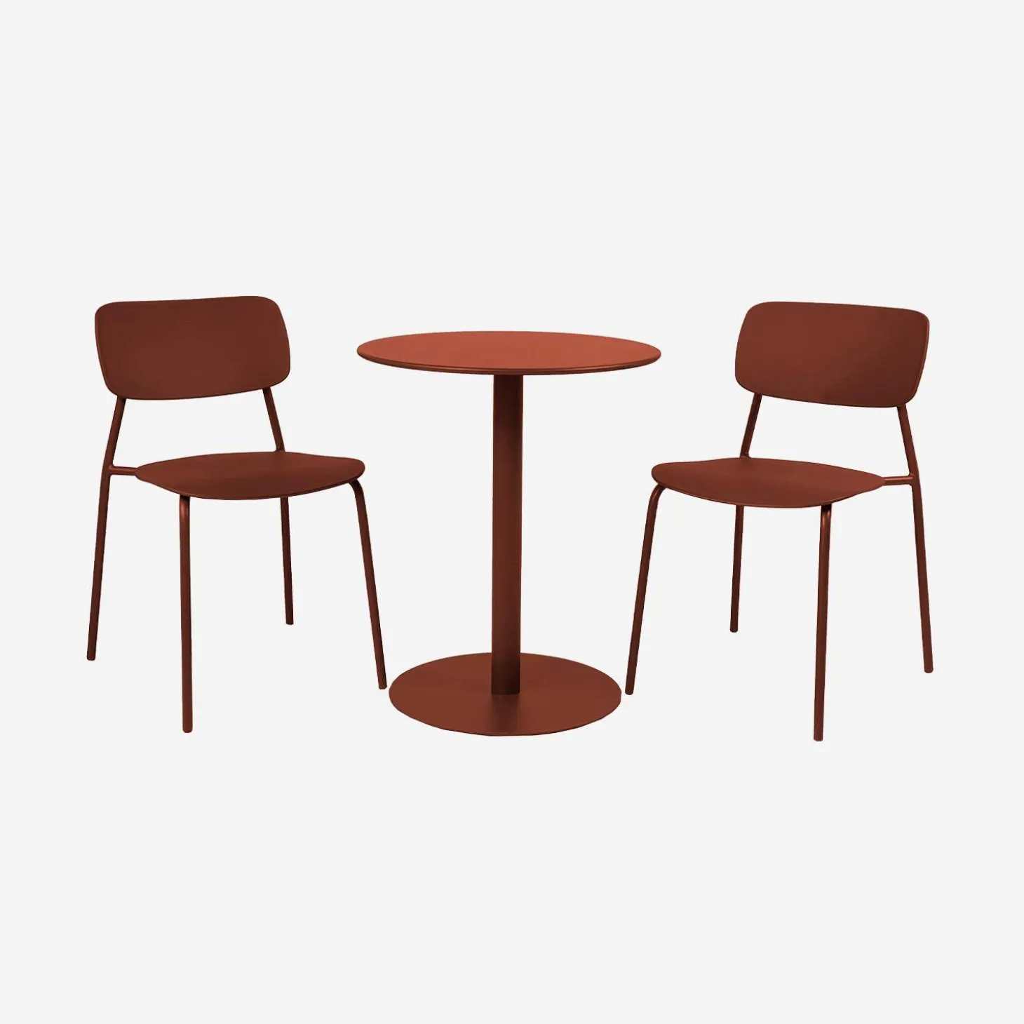 Round steel bistro garden table + 2 chairs