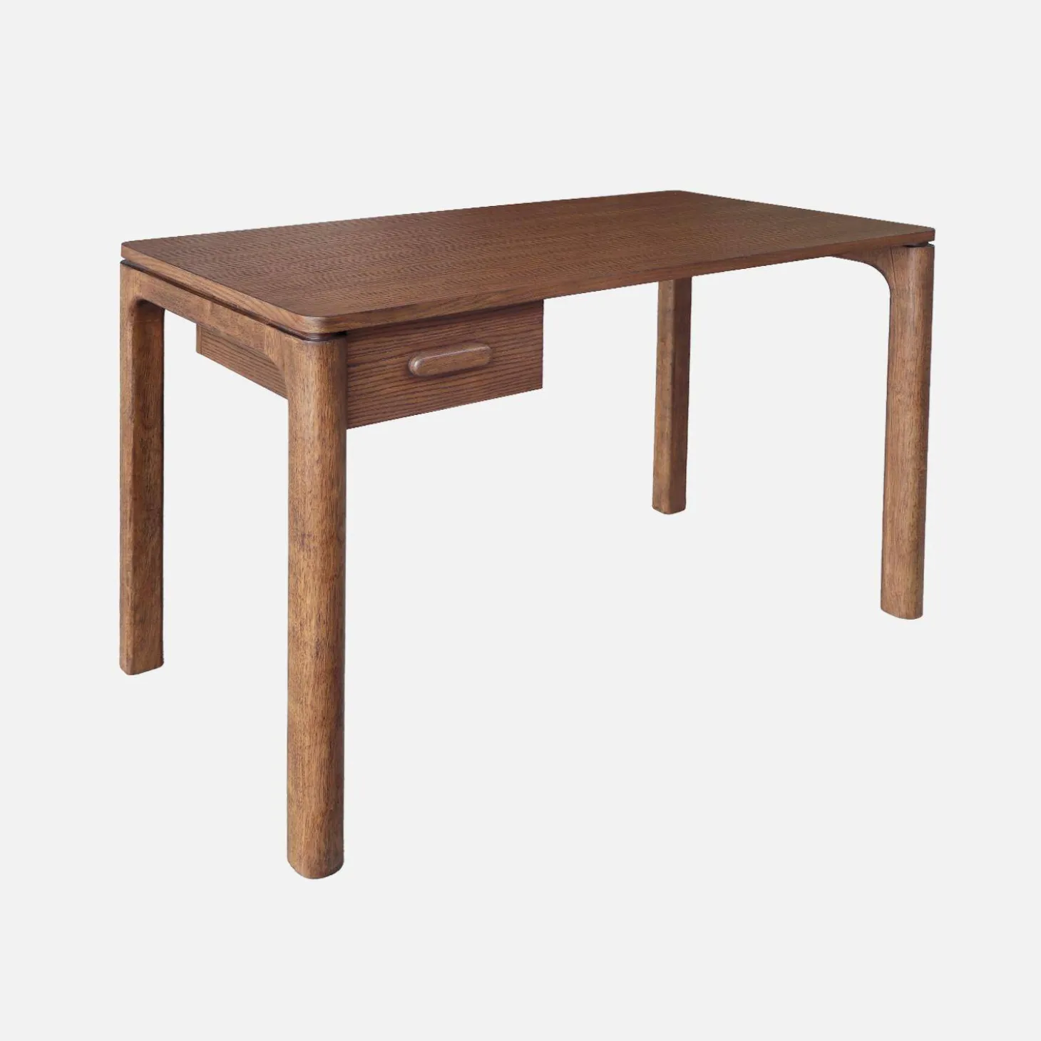 Rubberwood desk oak veneer 1 drawer