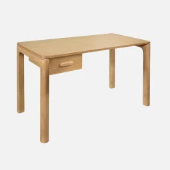 Rubberwood desk oak veneer 1 drawer