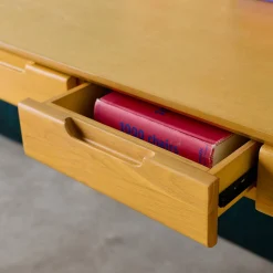 Rubberwood desk with ash veneer 2 drawers