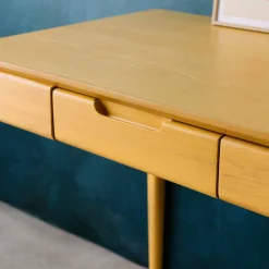 Rubberwood desk with ash veneer 2 drawers