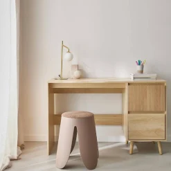Scandinavian desk wood decor 2 drawers
