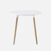 Scandinavian round dining table wood 2 seats