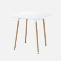 Scandinavian square dining table wood 2 seats