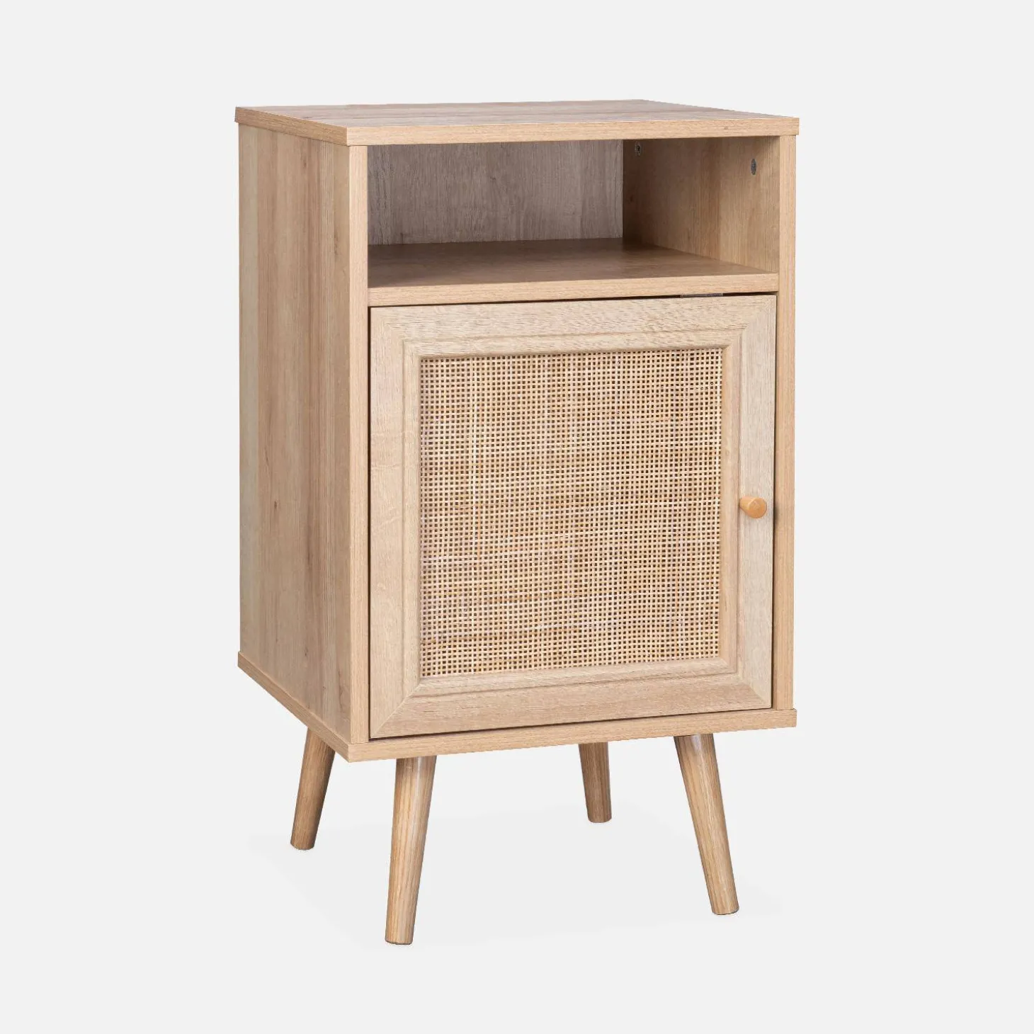 Scandi-style bedside table with drawer