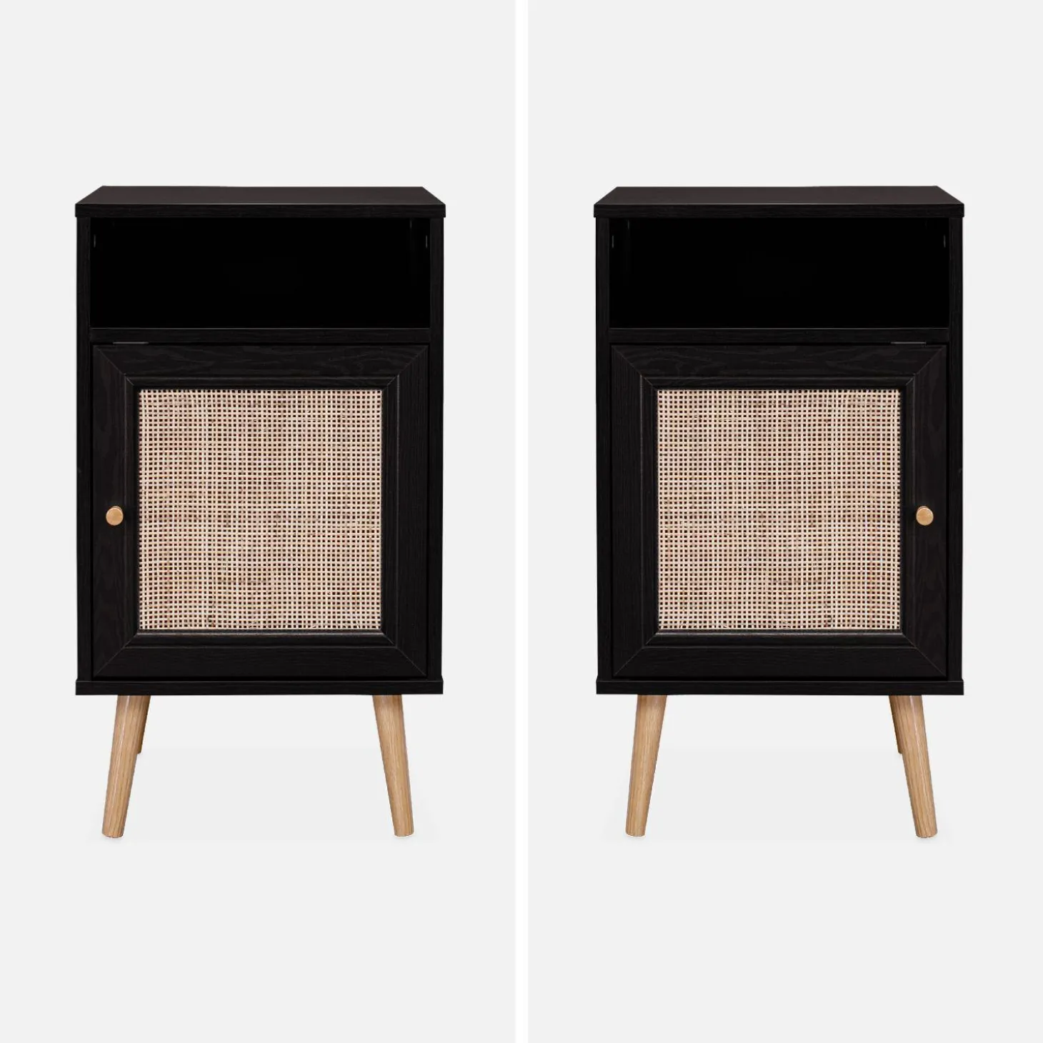 Scandi-style bedside table with drawer