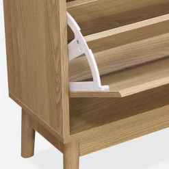 Scandi-style shoe cabinet with wood effct