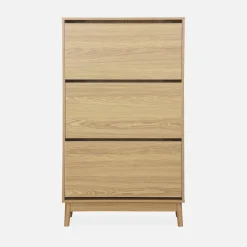 Scandi-style shoe cabinet with wood effct