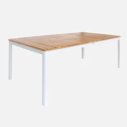 10-seater acacia garden table with rounded corners