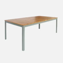 10-seater acacia garden table with rounded corners