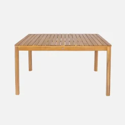6-seater acacia garden table with rounded corners