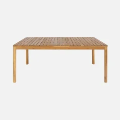 8-seater acacia wooden garden table with rounded corners