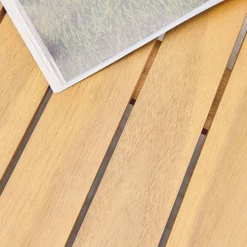 8-seater acacia wooden garden table with rounded corners