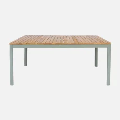 8-seater acacia wooden garden table with rounded corners