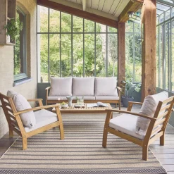 5-seater acacia wood garden lounge set