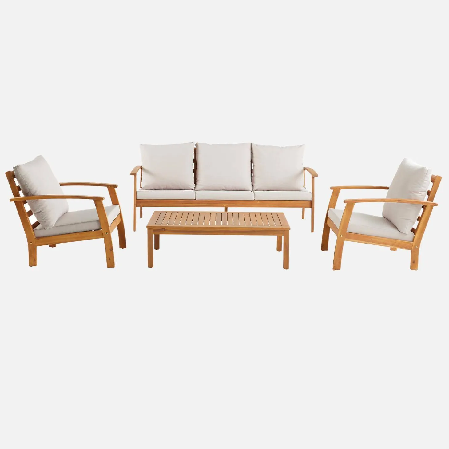 5-seater acacia wood garden lounge set