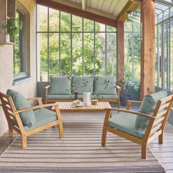 5-seater acacia wood garden lounge set