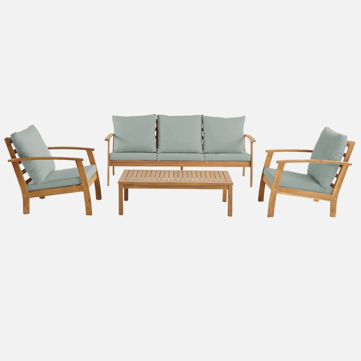 5-seater acacia wood garden lounge set
