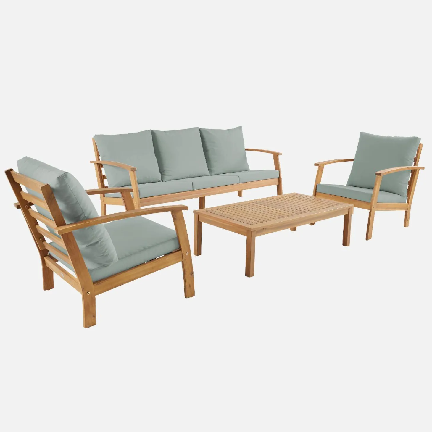 5-seater acacia wood garden lounge set