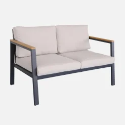 4-seater aluminium and polywood garden sofa set