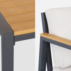 4-seater aluminium and polywood garden sofa set
