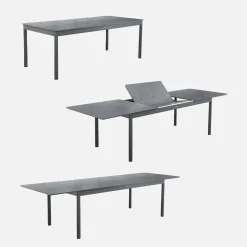 8-seater aluminium extendable garden table