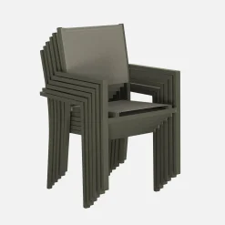 6-seater aluminium garden table with textilene chairs