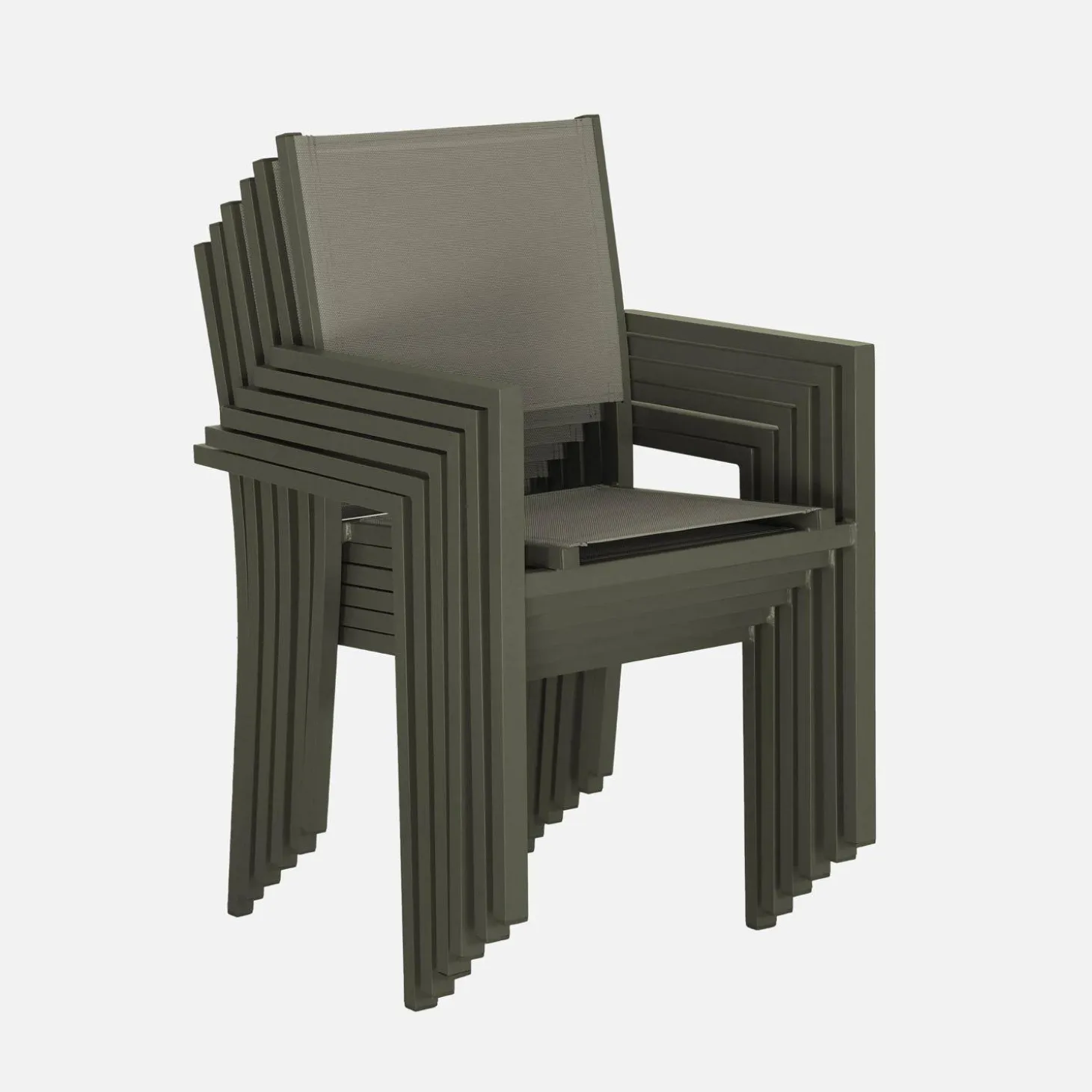 6-seater aluminium garden table with textilene chairs