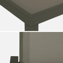 8-seater aluminium garden table with 8 textilene armchairs