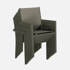 8-seater aluminium garden table with 8 textilene armchairs