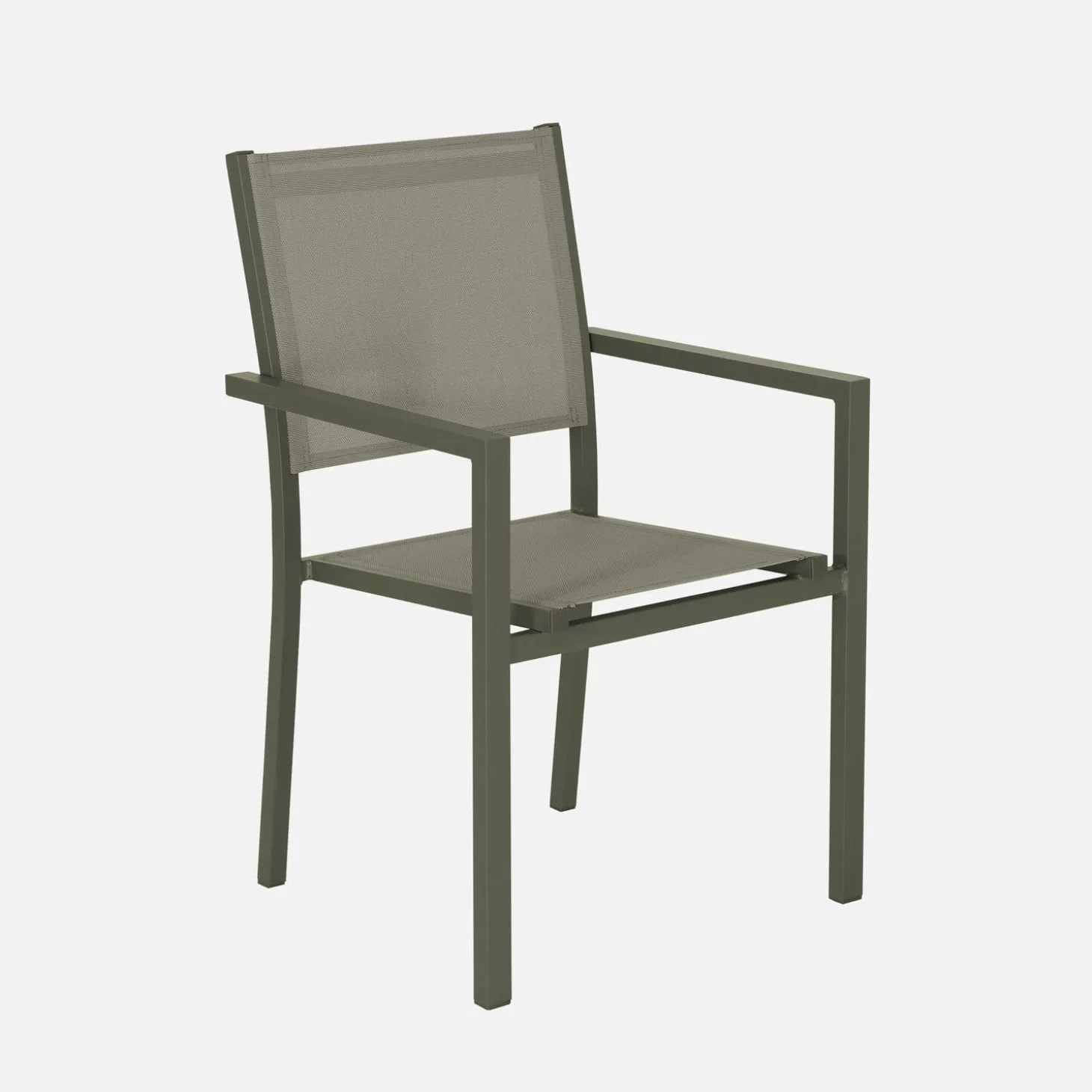 8-seater aluminium garden table with 8 textilene armchairs