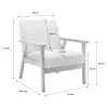3-seater bench and armchair in wood and fabric