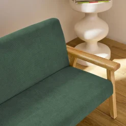 2-seater children's bench in corduroy and hevea wood