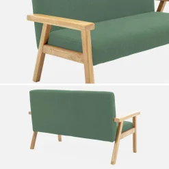 2-seater children's bench in corduroy and hevea wood