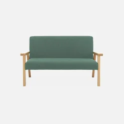 2-seater children's bench in corduroy and hevea wood