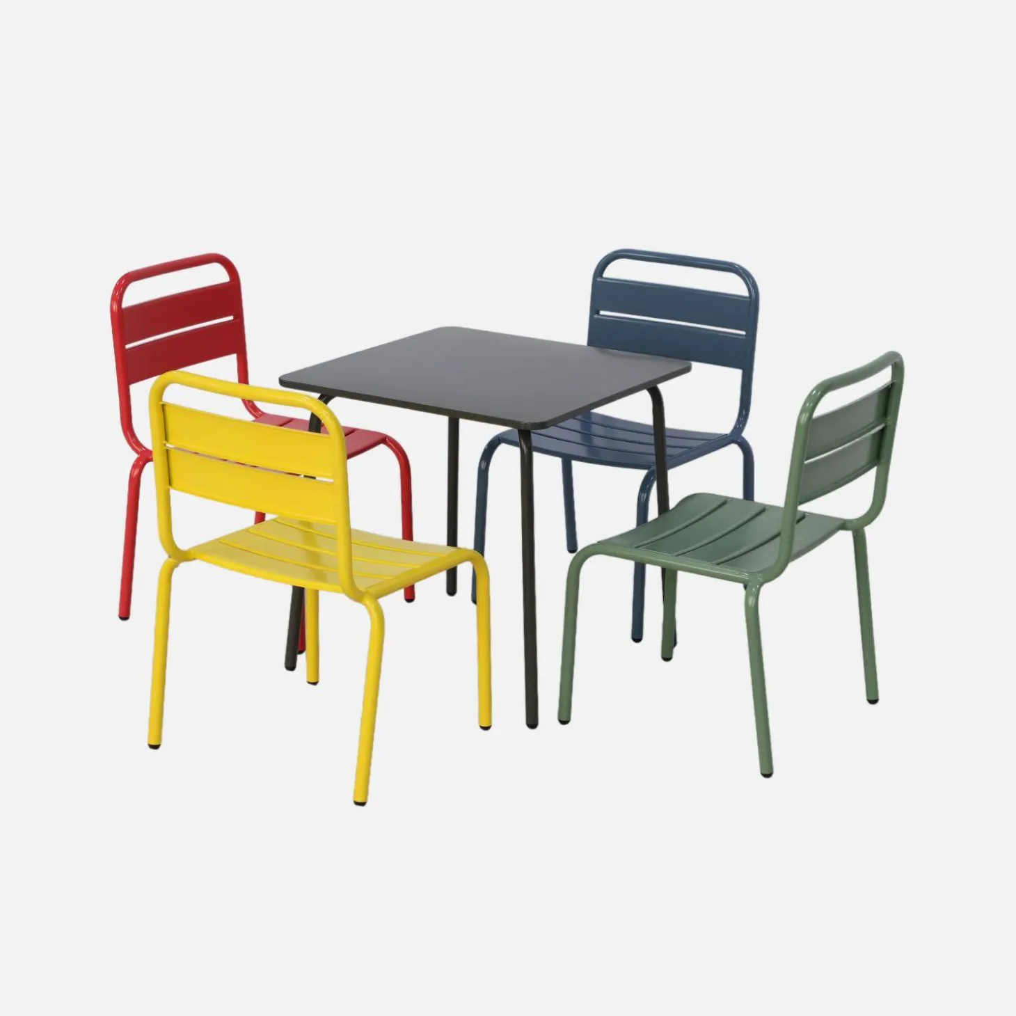 4-seater children's metal table and chair set