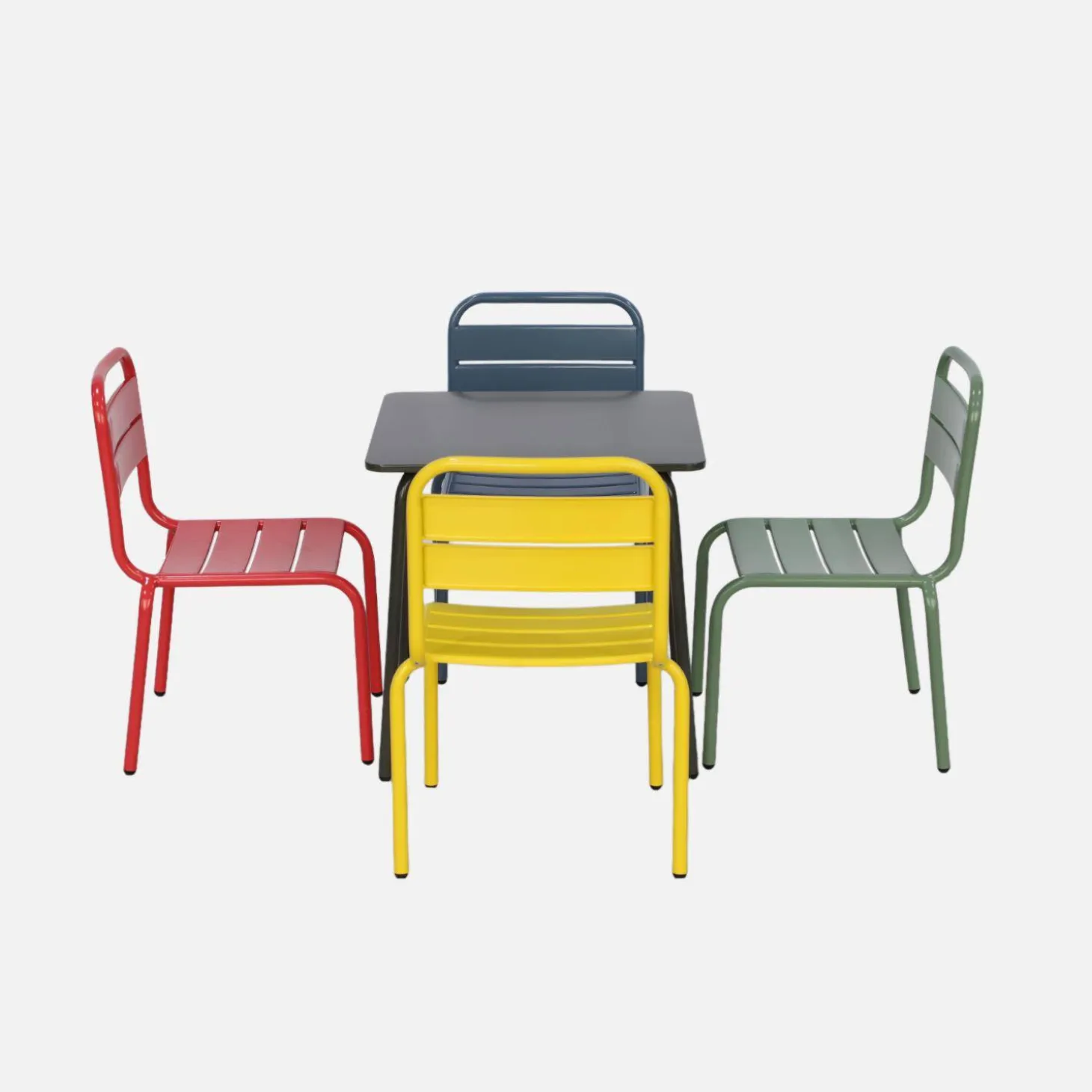 4-seater children's metal table and chair set
