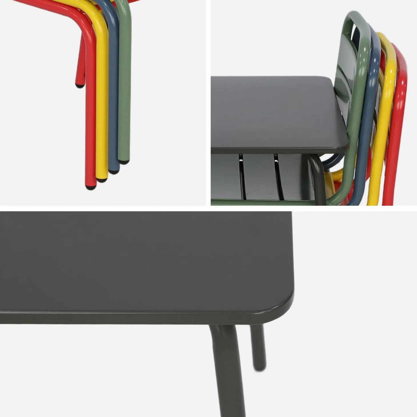 4-seater children's metal table and chair set