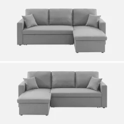 3-seater compact reversible corner sofa bed