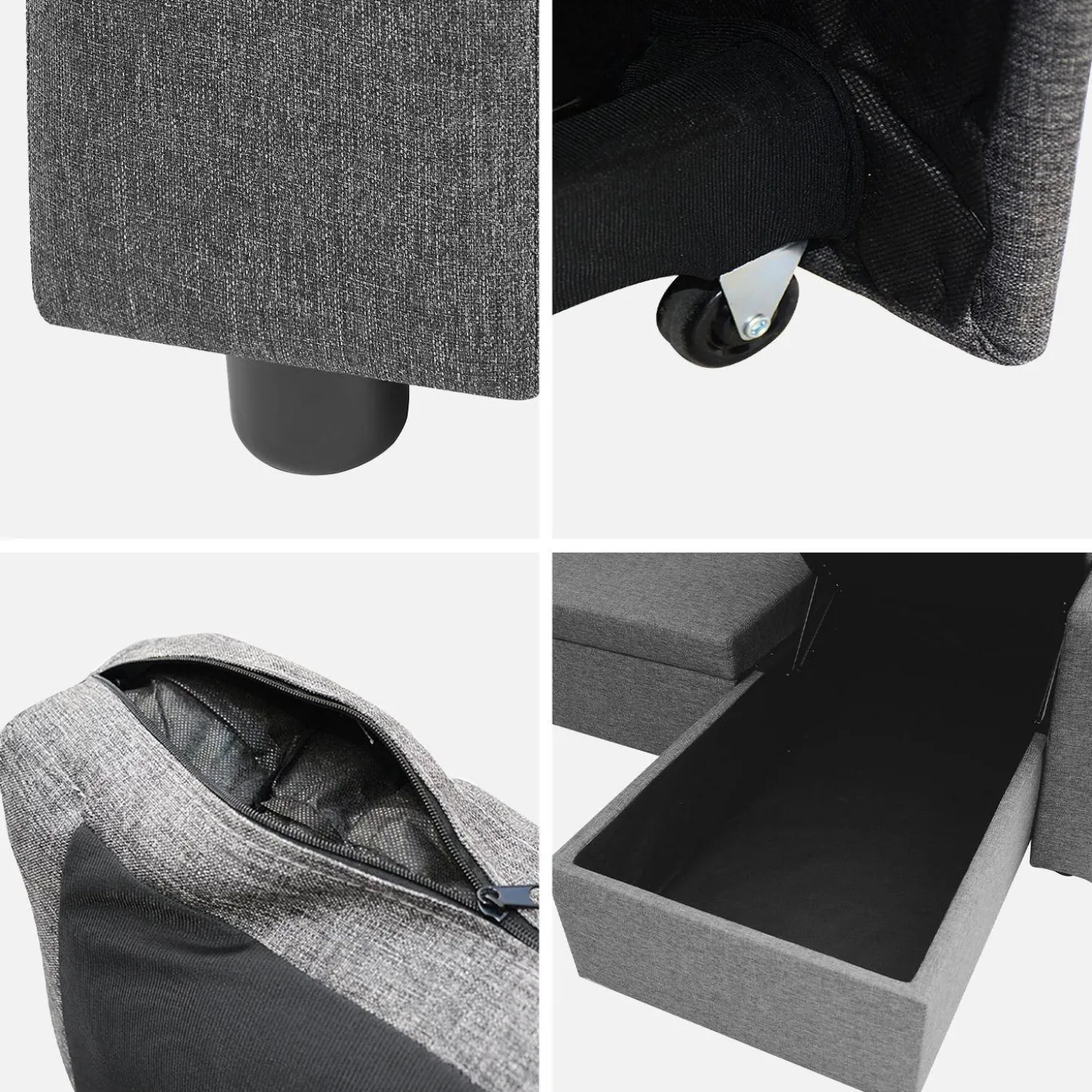 3-seater compact reversible corner sofa bed