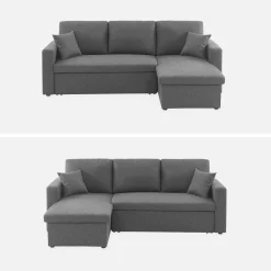 3-seater compact reversible corner sofa bed