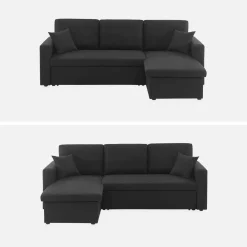 3-seater compact reversible corner sofa bed