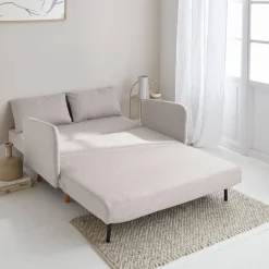 2-seater convertible sofa bed with reclining backrest