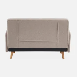 2-seater convertible sofa bed with reclining backrest