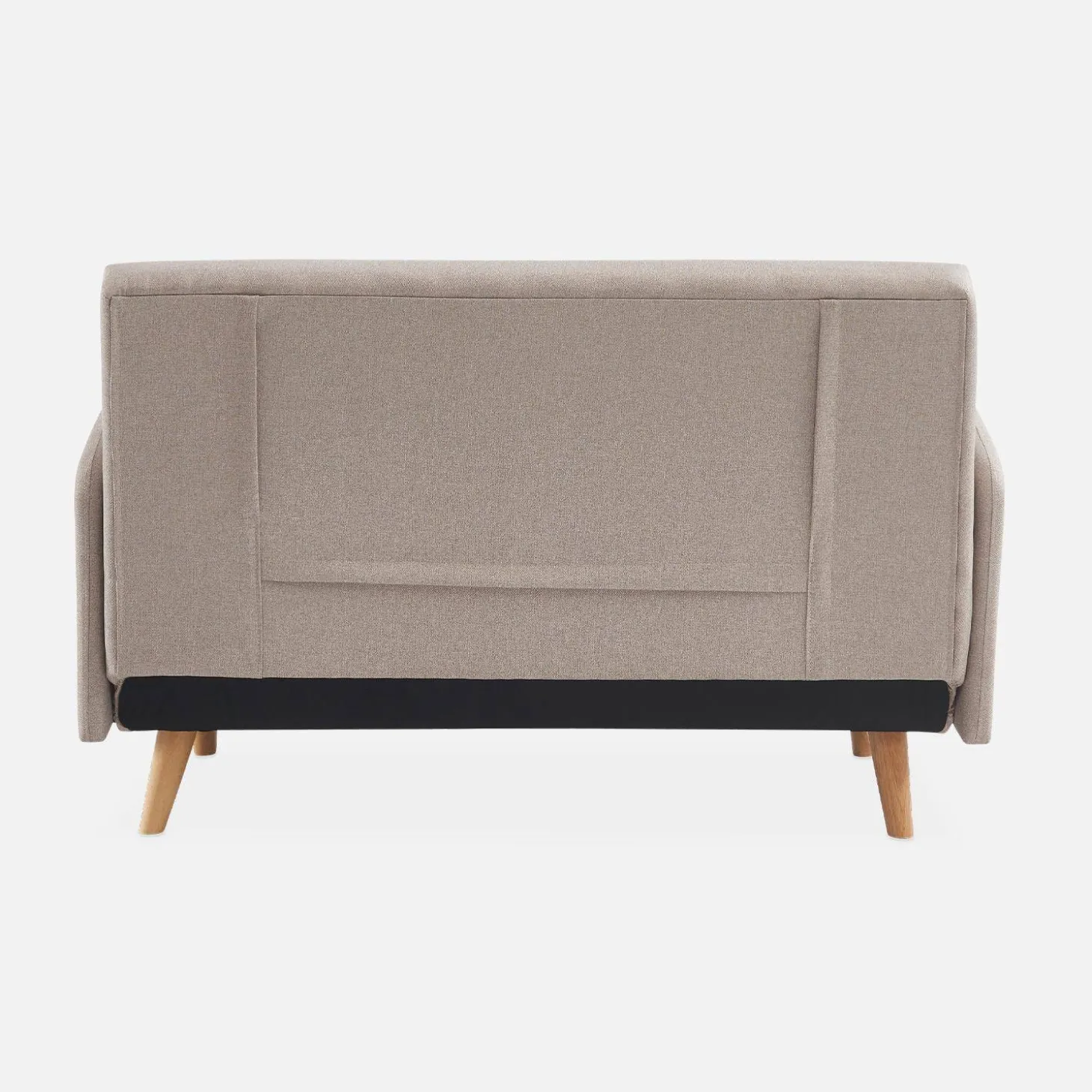 2-seater convertible sofa bed with reclining backrest