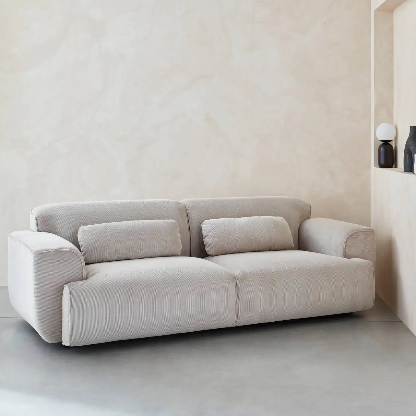 3-seater corduroy sofa